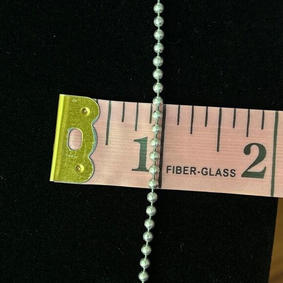 Vintage Sterling Silver 925 Dog Tag/ Ball Bead Chain Necklace 6+ grams 30 inches - Picture 3 of 4